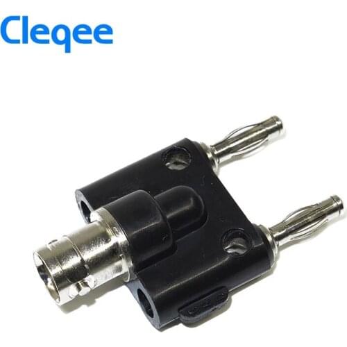 Cleqee P7006 1PCS Adapter BNC Female Jack to Two Dual 4mm Banana Binding Male Connector