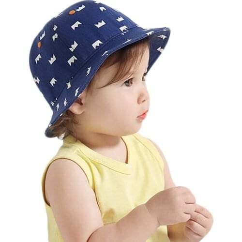 Fashion Baby Girls Boys Sun Hat Kids Outdoor cowboy Bucket Hat Sunshade Beach Caps Crown Floral Printed Children Fisherman Cap