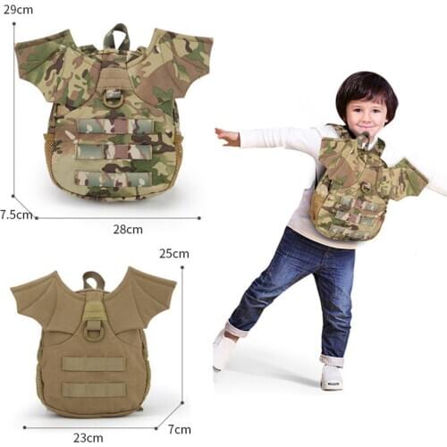 Pretty Young Girls Naughty Small Rucksack Kids Hiking Tactical Backpack Waterproof Vacation Outdoor Travel Bat Wings Knapsack