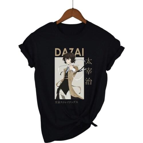 T shirt Women Bungo Stray Dogs Print Anime Tshirt Women Clothes Tops Japanese Egirl Dazaizhi Graphic Summer Womens T-shirt