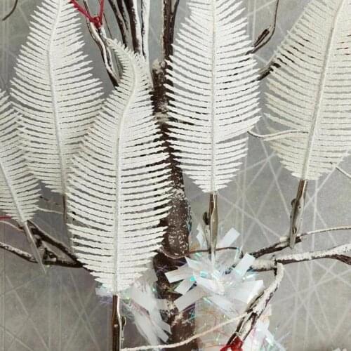 Simulation Leaf Christmas Decor Gold Silver Power Glitter Plant Artificial Plant Decor Wedding Party Decoration Diy Accessories