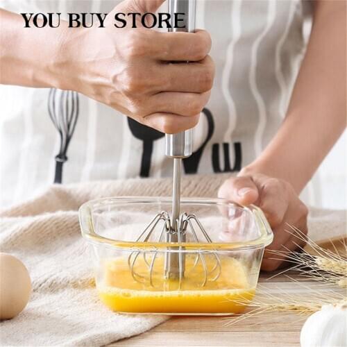 Egg Stiring Tool Semi-automatic Mixer Egg Beater Stainless Steel Whisk Egg Blender Egg Cream Oil Stirring Kitchen Tools Gadget