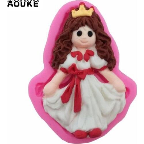 Doll Princess Bride Girl Shape Fondant Cake Silicone Mold Chocolate Mould Biscuits Candy Molds Cake Decoration DIY Baking Tools