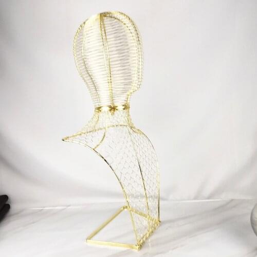 Metal Hat Wigs Holder Displaying Stand Organizer General Gold Color