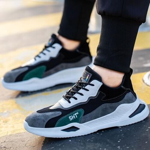 Fashion Work Sneakers Men Boots Steel Toe Cap Safety Shoes Men Indestructible Work Boots Men Light Men Shoes Work Safety Boots