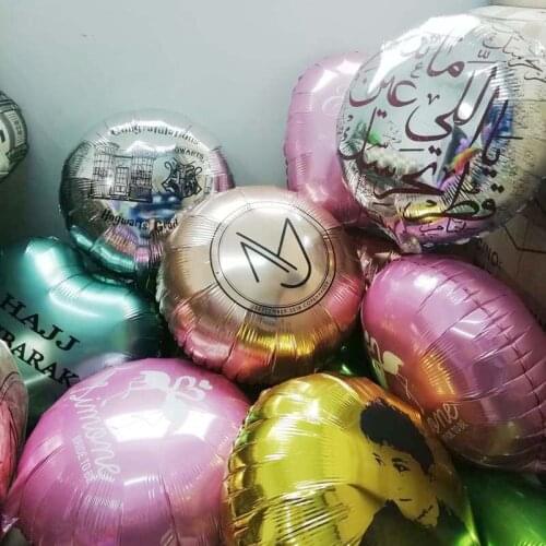 Print photo/ text foil balloons diy logo Anniversary event party supplies Heart/ Circle/ Star shape optional wholesale 60pcs