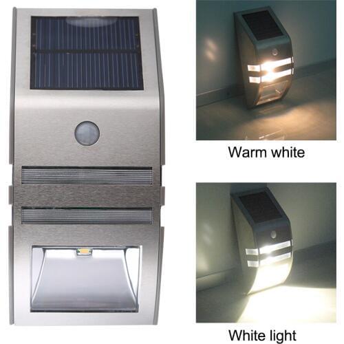 2PC LED Solar Light PIR Motion Sensor Wall Light Outdoor Waterproof Energy Saving Street Yard Path Garden Security Wall Lamp