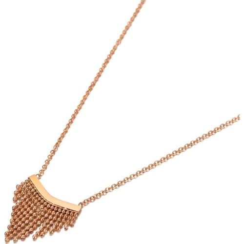 New Design Vintage Geometric Tassel Pendant Necklace For Women Girls Titanium Stainless Steel Chain Choker Necklace N20128