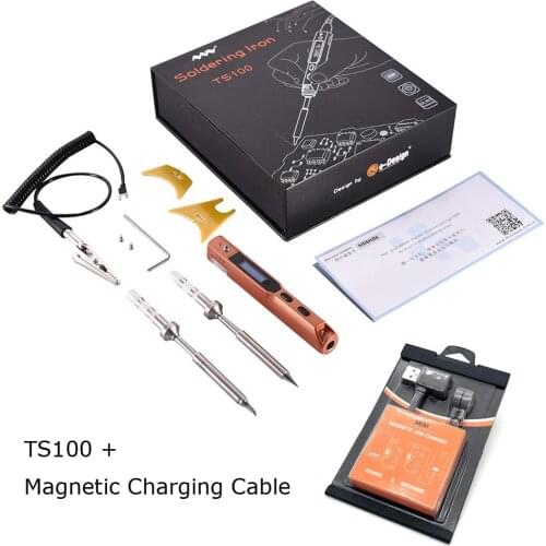 Full Set Intelligent Programmable Electric Soldering Iron Digital LCD TS100 Mini Soldering Iron Control Terminal BC2+I/K+I/D24+I