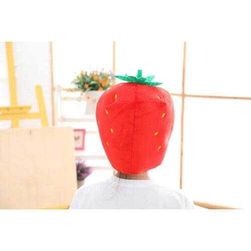Lovely Cartoon Strawberry Toy Hat Creative Photo Props Cosplay Party Headwear Plushed Fruit Hat Family Play Toys Birthday Gift