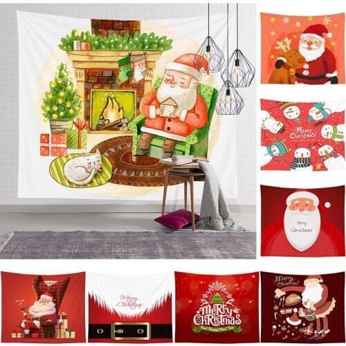 Christmas Santa Claus Print Home Wall Tapestry Bedroom Backdrop Cloth Xmas Decor wall cloth home decor wall tapestry tapestry