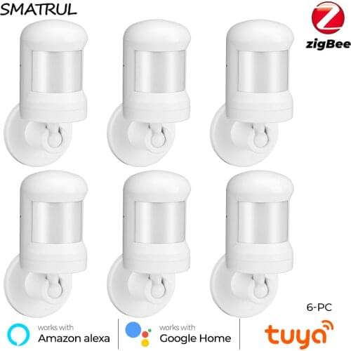 SAMTRUL Tuya ZigBee PIR Smart Human Body Sensor Mini Wireless Motion Detector Door Security Alarm For Alexa Google Home Gateway