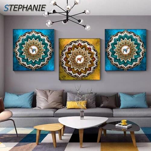 Modern Abstract Animal Canvas Painting Golden Horse Wall Posters Prints Wall Art Picture for Living Room Gorgeous American Decor