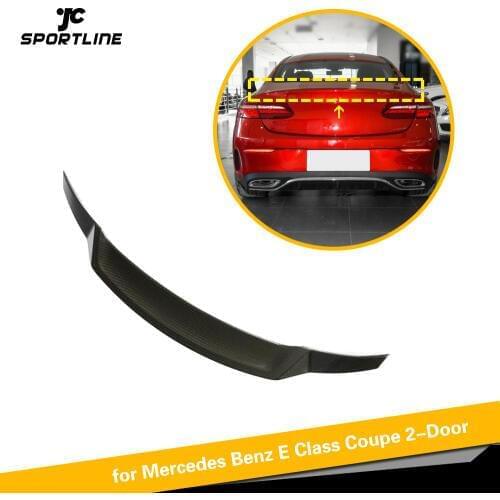Carbon Fiber Rear Trunk Spoiler Boot Lip Wing For Merecedes-Benz E Class 2 Door Coupe 2017 - 2019