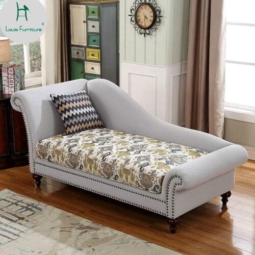Louis Fashion New Classical Princess Bedroom Chairs Living Room European Style Fabric Sofa Bed Toffee Couch Small Family Rivets