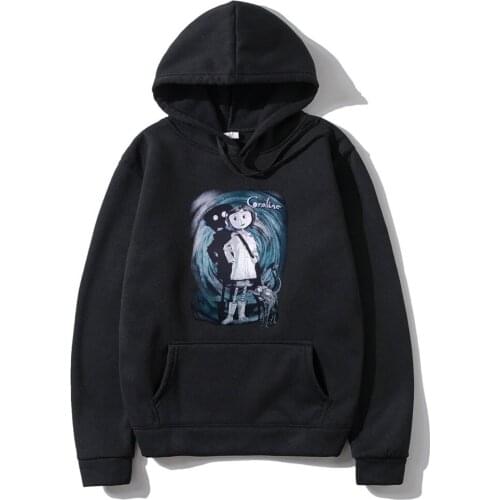 2021 New Swag Tim Burton Neil Gaiman Nightmare Before Christmas Goth Dark Men Women Hoodie Funny Cute Coraline Print Sweatshirt