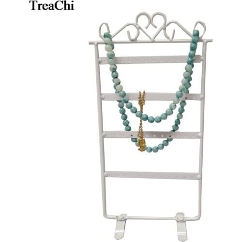 Fine 48 Holes Metal Earrings Organizer Frame Iron Painted 4 Layer Jewelry Earring Stud Necklace Wall Holder 5 Colors Available