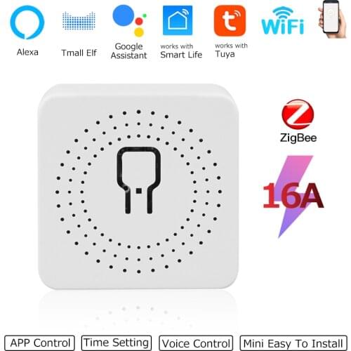 Zigbee Switch MIni Tuya Wifi Smart Switch Interruptor Zigbee 3.0 Works with Alexa Google Home 2 Way Control Voice Control