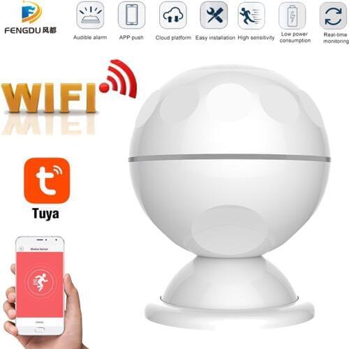 Tuya WiFi Smart PIR Motion Sensor Smart Life Body Sensor Motion Alarm Detector for Smart Home Security Alarm System,No Hub Need