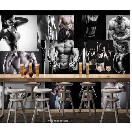 High Quality Hot Sale New Custom 3d murals wallpaper Hd sport gyms, handsome beauty photo background wall paper room wallpaper