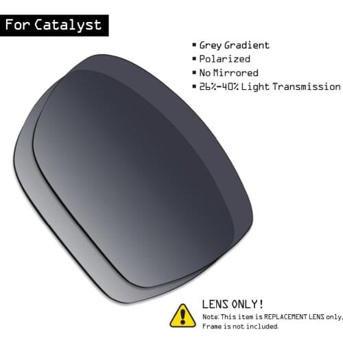 SmartVLT Polarized Sunglasses Replacement Lenses for Oakley Catalyst - Grey Gradient Tint