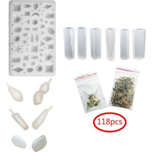 1 Set Epoxy Resin Mold Kit DIY Jewelry Making Pendant Necklace Bracelet Cake Decoration Tool Silicone Clasp Crafts Handmade