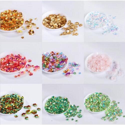 10g 3D Glitter Flowers Plum Blossom Sequins Jewelry Pendant Accessories DIY Charms Handmade Stuff Holographic Decor Resin Craft