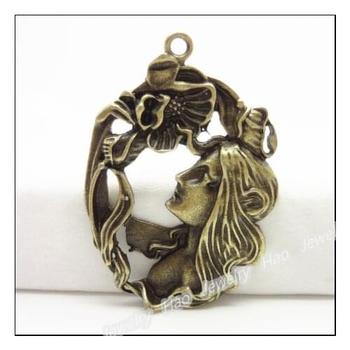 10pcs Vintage Charms Avatar Pendant Antique bronze Fit Bracelets Necklace DIY Metal Jewelry Making