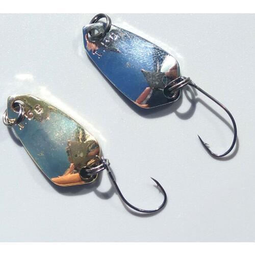 100pcs 1.5g metal fishing spoon silver and gold mixed metal fishing lure with strong fishing hook free shipping