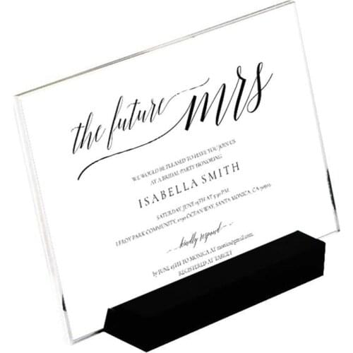 105*70mm Acrylic L Shape Price Tag Label Display Stand Slanted Counter Top Sign Stand Plastic Promotion Paper Name Card Holder