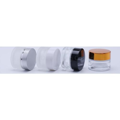 15g Glass Cream Jars Cosmetic Packaging with lid plastic caps & inner liners round empty small glass jars