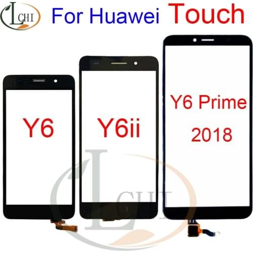 For Huawei Y6 Touch Screen Digitizer SCL L01 L21 L04 U21 U31 Y6 ii CAM L23 L03 L32 ATU Y6 2018 Touchscreen Front Glass Lens