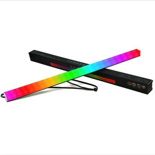 Aluminum alloy double-sided RGB light strip 30cm magnetic phantom color RGB light strip computer chassis decoration