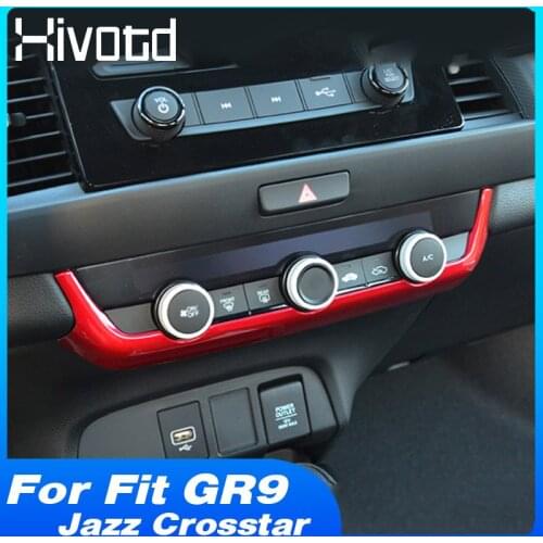 Hivotd Air Conditioning Control Knob Strip Cover Trim Sticker Interior Part Car Accessories For Honda Fit GR9 Jazz Crosstar 2021