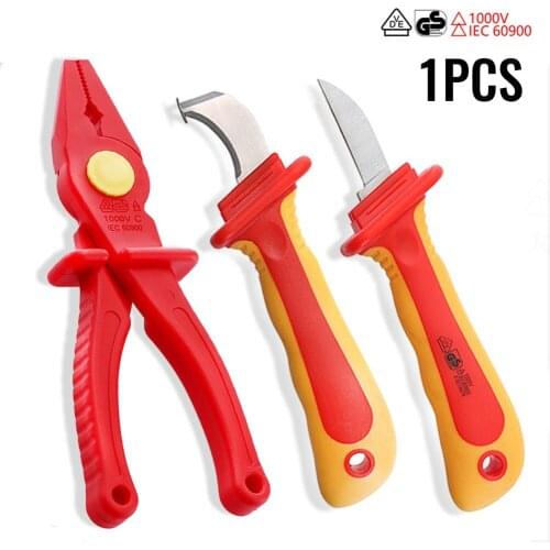 185mm Electricians Cable Dismantling Tool 1000V VDE Insulated 98 55 Hand Tools Electricians Cutter plastic vise