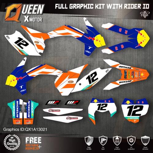QUEEN X MOTOR Custom Team Graphics Decals Stickers Kit For KTM 2013 2014 2015 SX SXF , 2014 2015 2016 EXC XC-W EXC-F 021