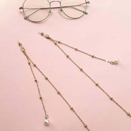2021 New Korean Vintage Pearls Tassel Glass Necklace Mask Chain Strap Hang On Neck Glasses Holder Rope For Women Glasses Strap