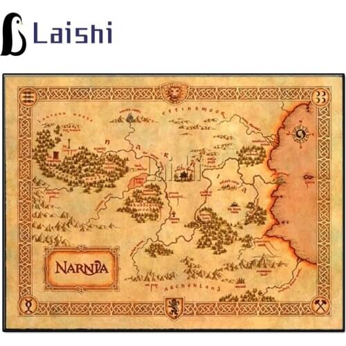 New Arrival DIY Diamond Painting Retro Narnia World Map Diamond Embroidery Cartoon Rhinestone Needlework Home Decoration Present