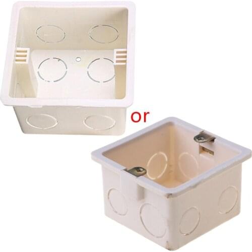 OOTDTY 80x80 PVC Junction Box Wall Mount Cassette For Switch Socket Base Switch Bottom