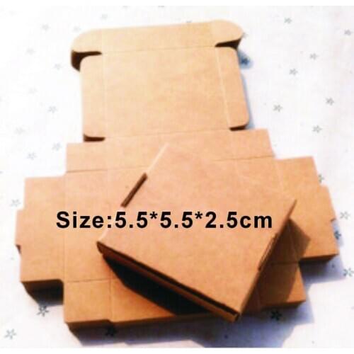 Wholesale 1000PCS/LOT Size 5.5*5.5*2.5cm Kraft/ White/ Black Paper Box Free Print 1 Color LOGO Paper Gift Box