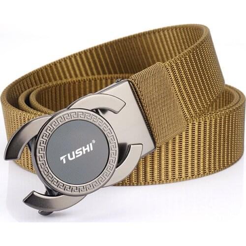 Simple canvas belt mens automatic buckle woven belt young people leisure personality trend outdoor quick-drying belt