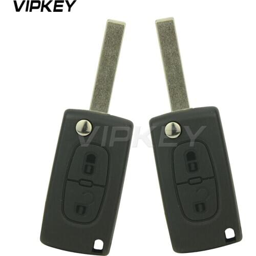 Remotekey 2pcs CE0536 MODEL 207 307 308 car Flip remote key for Peugeot citroen 2 Button 434mhz HU83 key blade remtekey