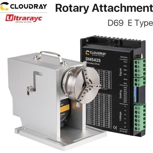 Ultrarayc Rotary Atttachment Diameter 69mm Rotary Device + Driver DM542S Chuck Rotating Worktable for Laser Marking Machine