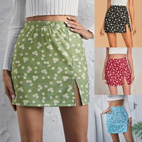 Sagace non positioning printing sexy elastic waist open hem printing womens skirt short skirt slim skirt design girl