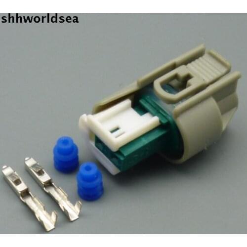 Shhworldsea 5/30/100sets 0.6mm 2pin 2P auto electric female wiring harness connector 9-967644-1