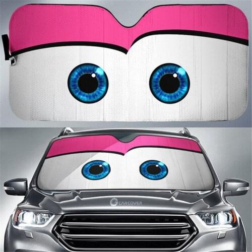 Cute Color Eyes Printed Car Windows Sunshade AwningAnti UV Rays Sun Covers Sunshade Fits for Car Front Window Auto Accessories