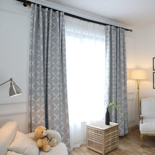 Modern Cotton and Linen Jacquard with High Shade Curtains for Living Dining Room Bedroom