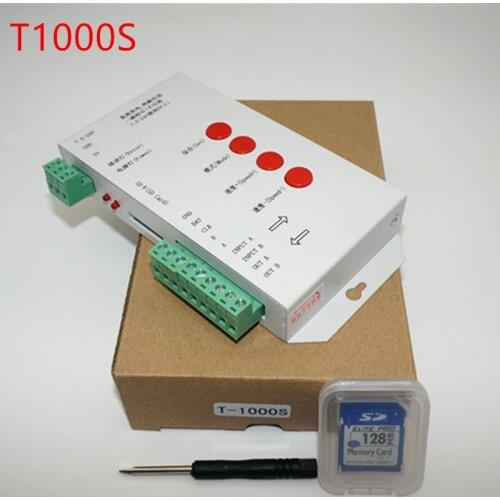 T1000S SD Card WS2801 WS2811 WS2812B LPD6803 LED 2048 Pixels Controller DC5~24V T-1000S RGB LED Controller