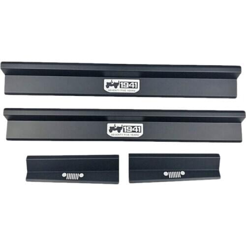 Top!-Door Sills Car Pedal Scuff Plate Entry Guards-Black for Jeep Wrangler JK 4 Door 2007-2018 4Door Accessories