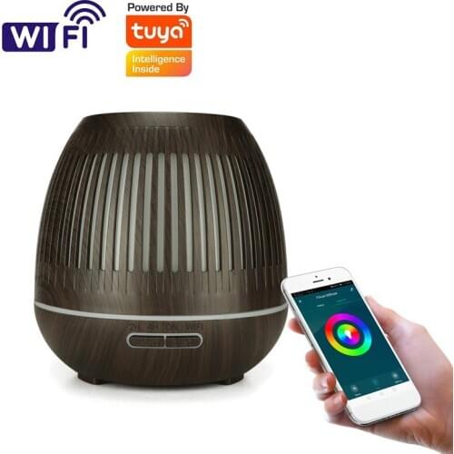Free shipping 400ml WIFI cutout aroma diffuser app control smart humidifier with led light